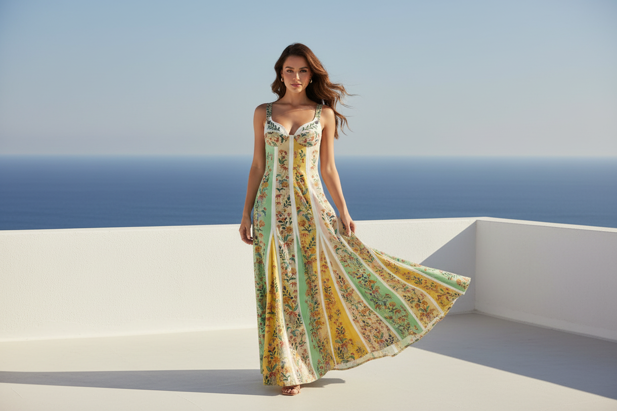 Summer Vibe Tropical Maxi Dress