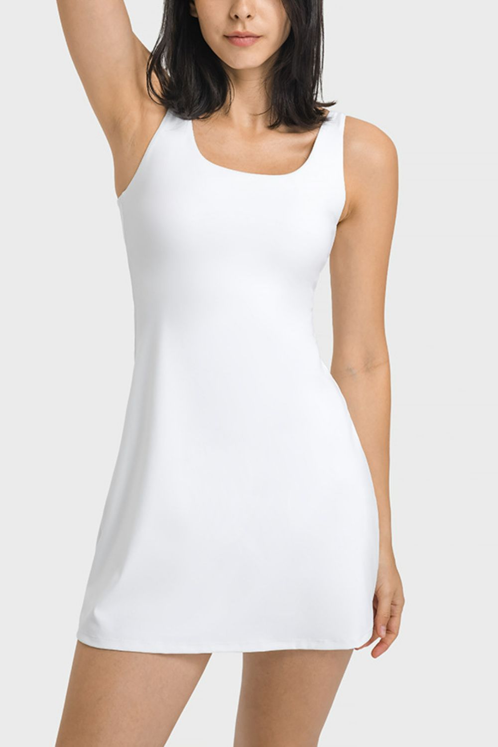 Millennia Square Neck Sports Tank Dress With Full Coverage Bottom 005 - Poppy & Pearl Edit