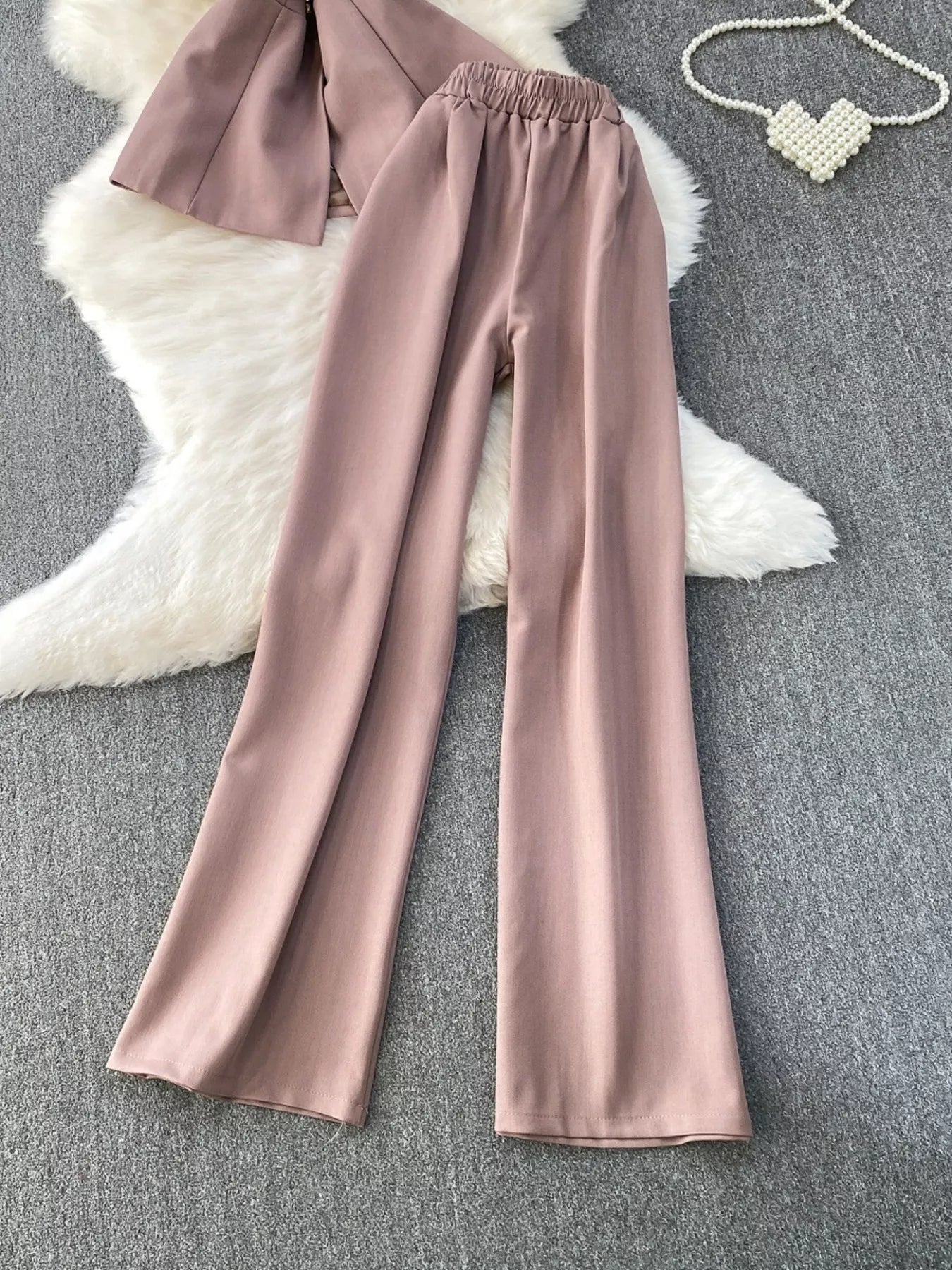 Sleeveless Top And Wide Leg Pants Set 019 - Poppy & Pearl Edit