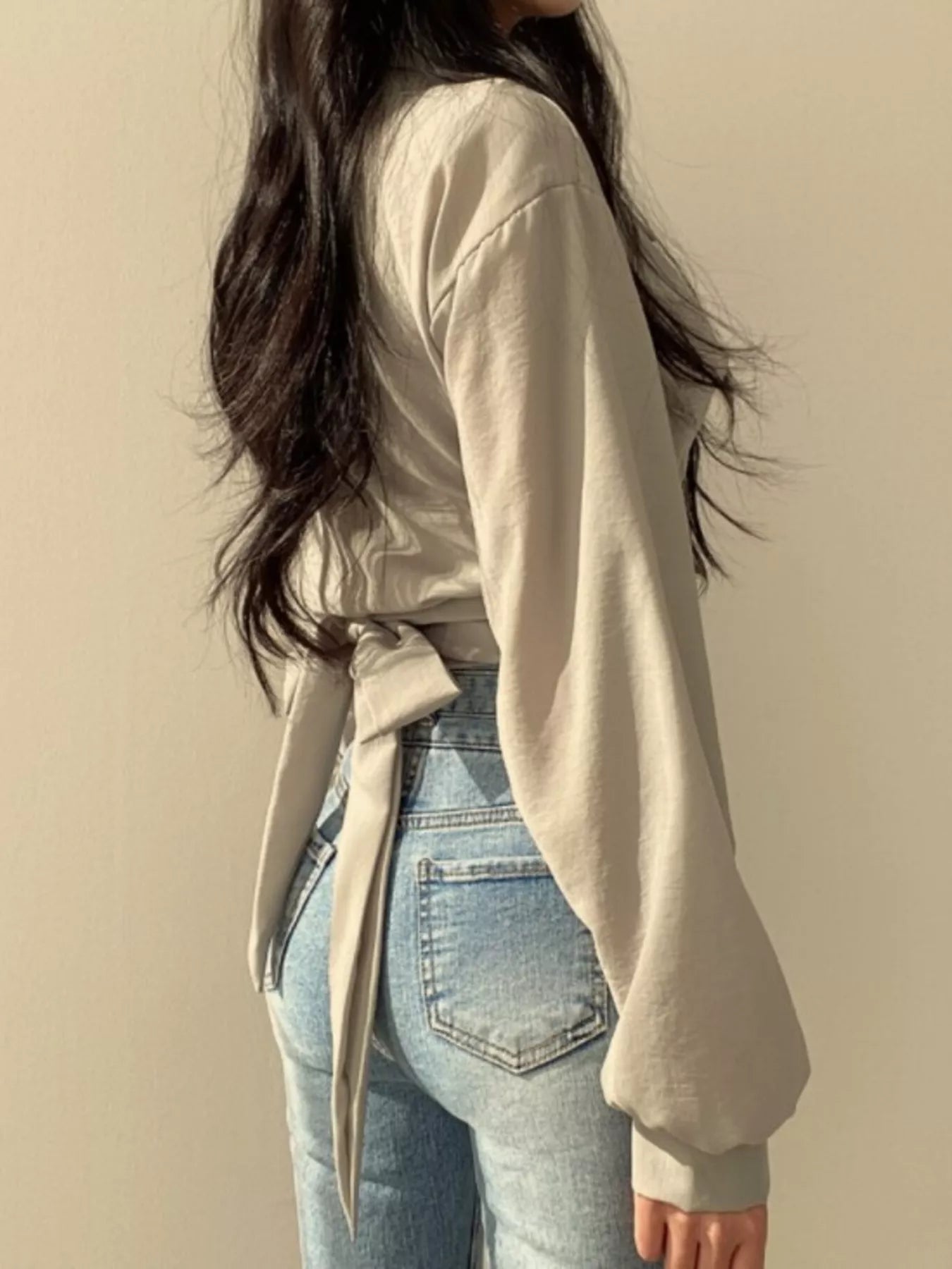 Twisted Front Long Sleeve Shirt 013 - Poppy & Pearl Edit