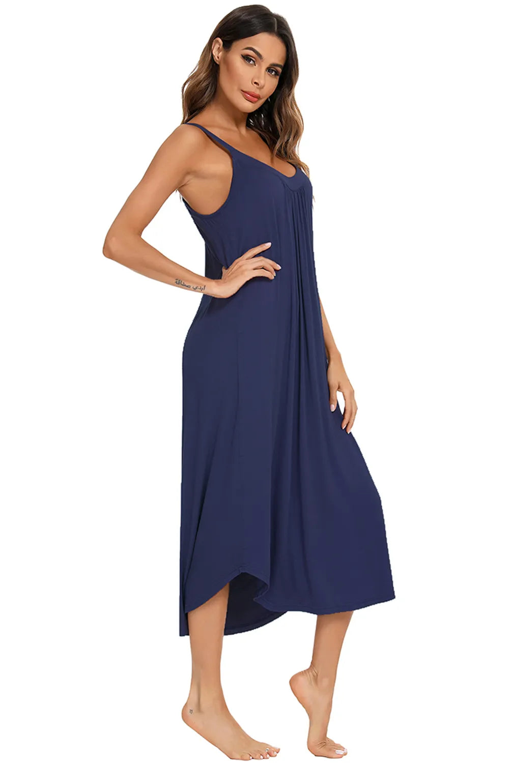 V Neck Midi Lounge Dress 017 - Poppy & Pearl Edit