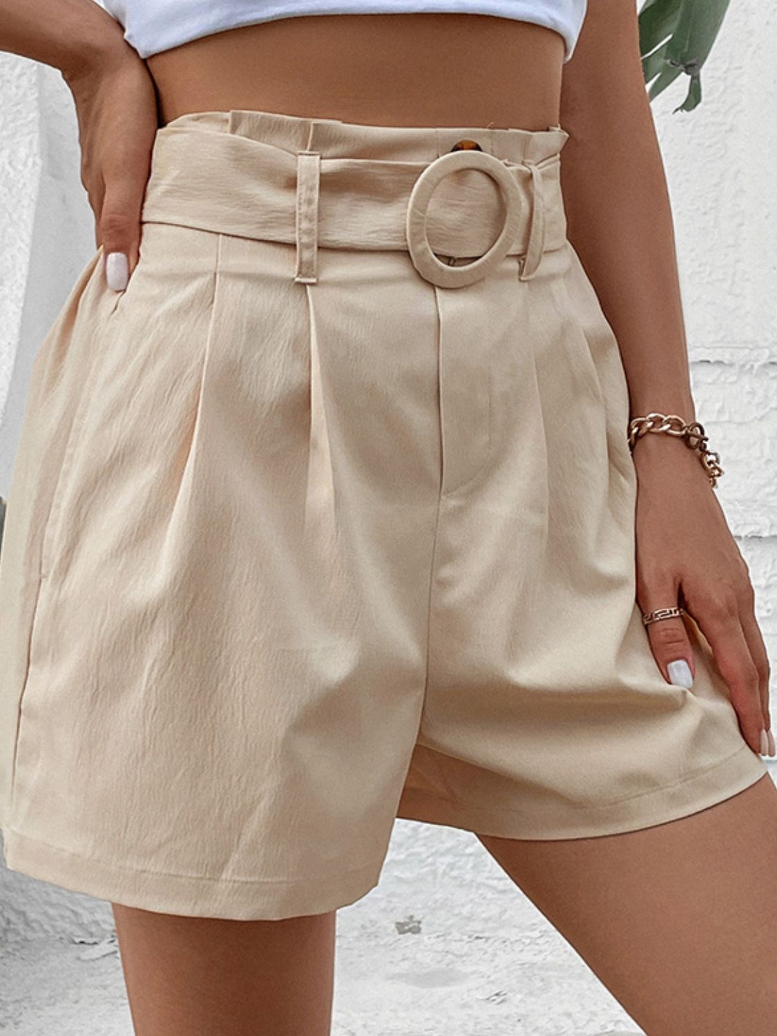 Perfee Belted Shorts With Pockets 005 - Poppy & Pearl Edit