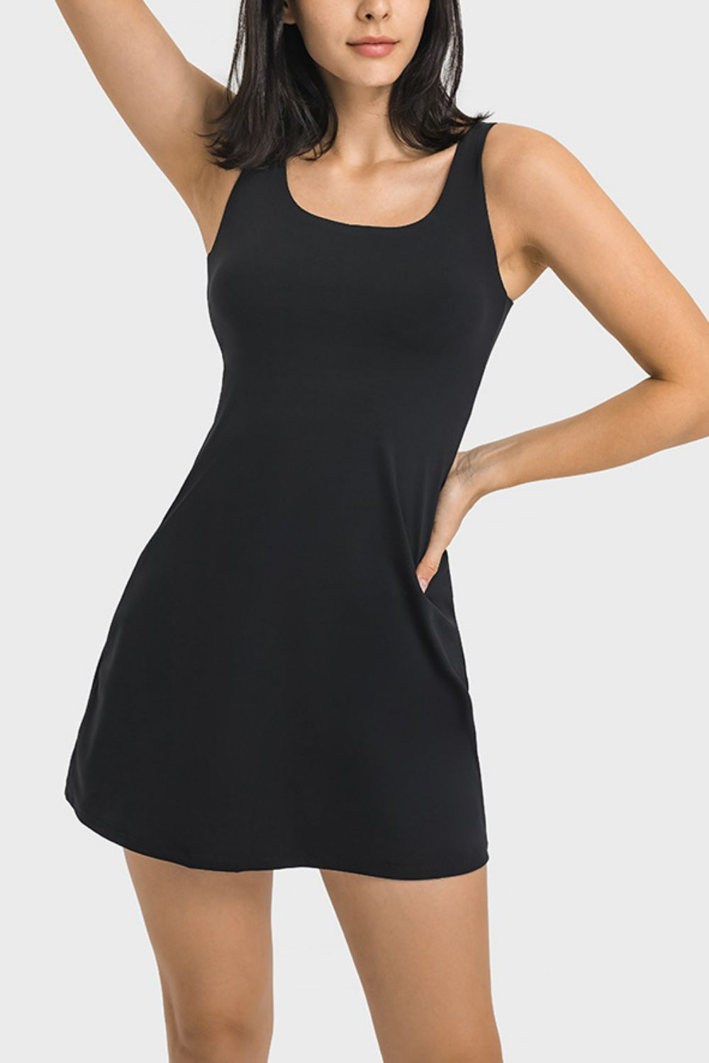 Millennia Square Neck Sports Tank Dress With Full Coverage Bottom 009 - Poppy & Pearl Edit