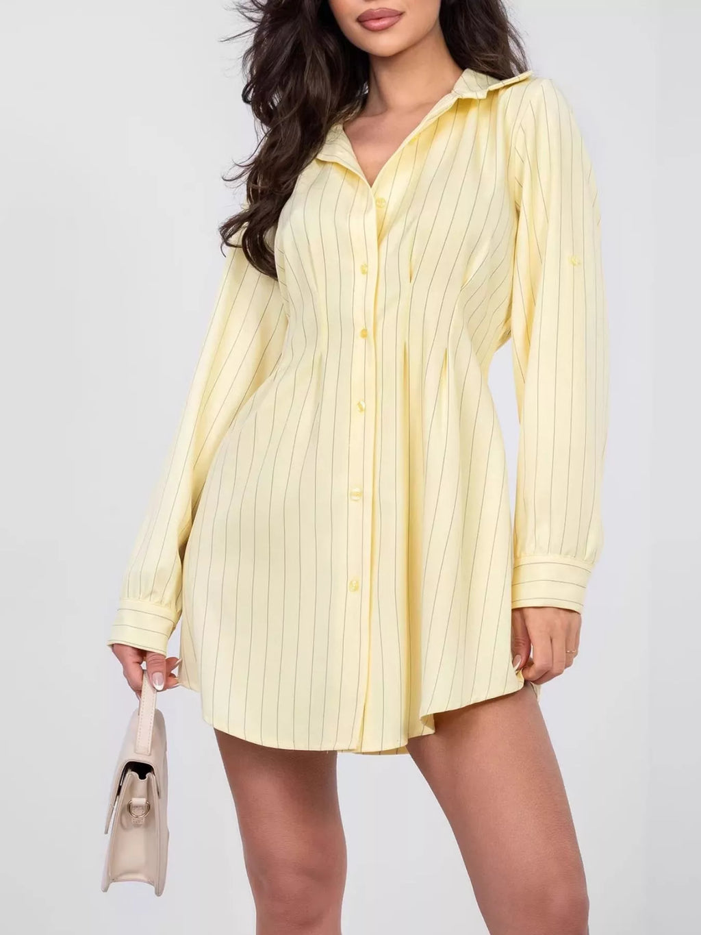 Striped Button Down Mini Dress 010 - Poppy & Pearl Edit