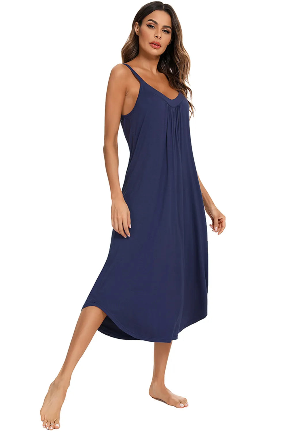 V Neck Midi Lounge Dress 018 - Poppy & Pearl Edit