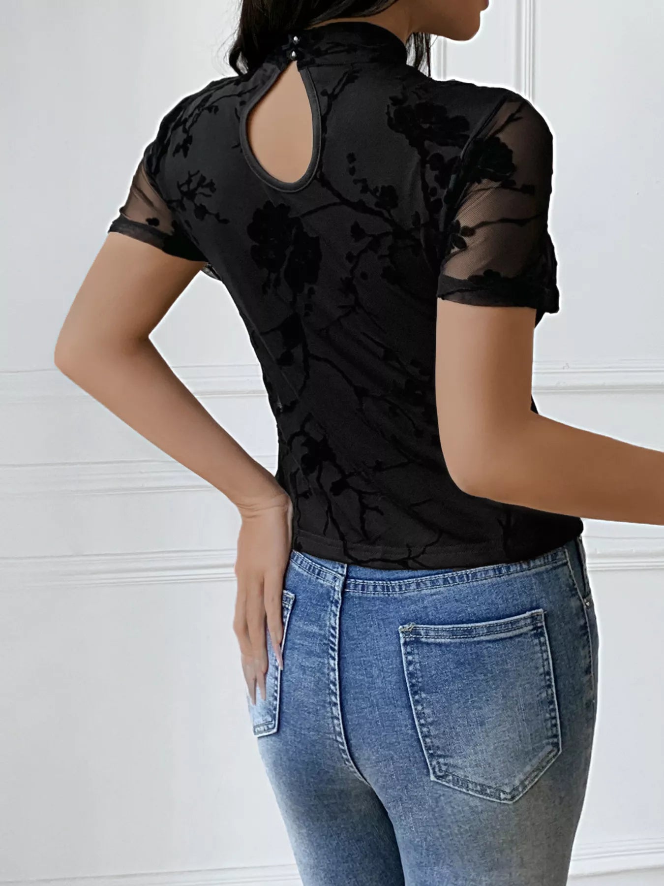 Cutout Front Short Sleeve Top 004 - Poppy & Pearl Edit