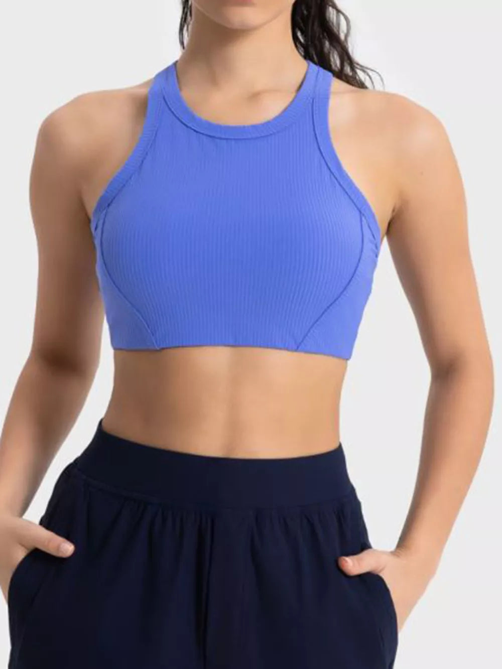 Millennia Wide Strap Cropped Sport Tank Performance Wear - Poppy & Pearl Edit