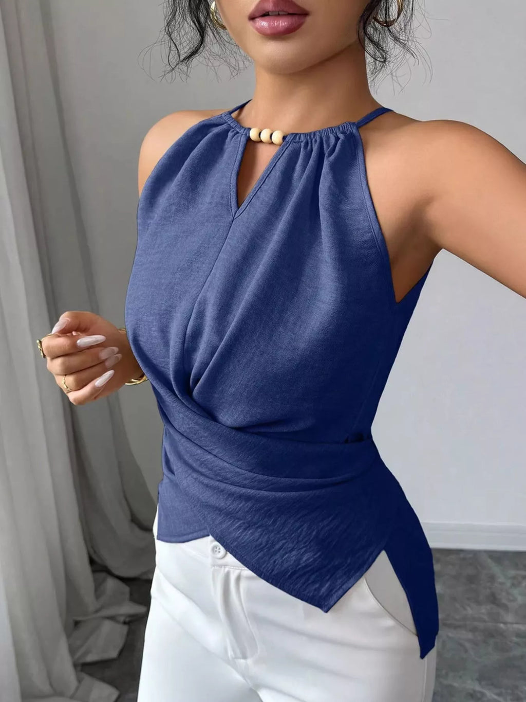 Halter Neck Crisscross Cami 015 - Poppy & Pearl Edit