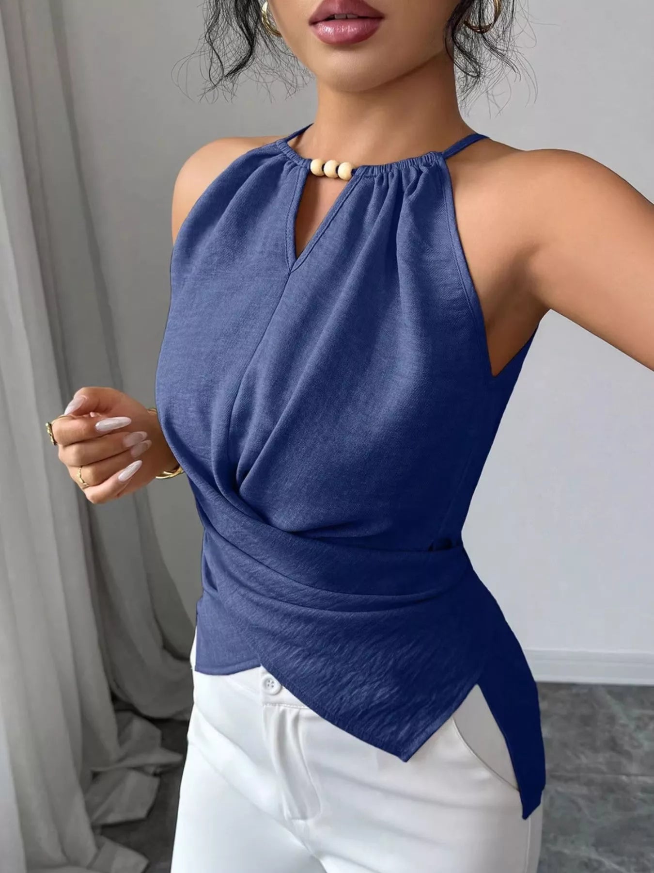 Halter Neck Crisscross Cami 015 - Poppy & Pearl Edit
