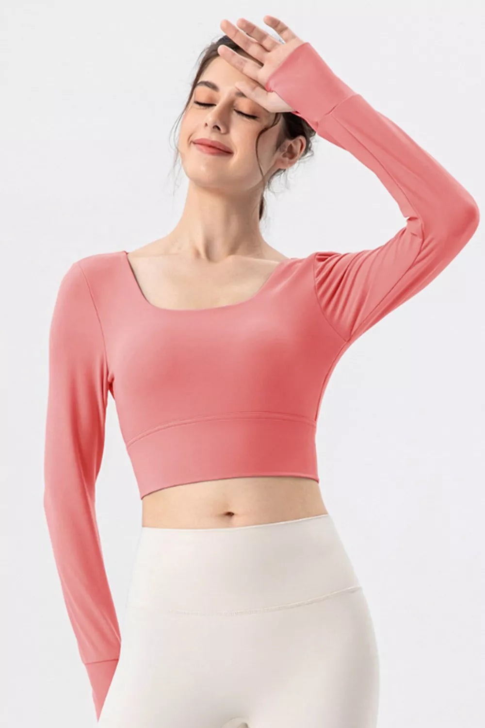 Square Neck Crisscross Active T Shirt 011 - Poppy & Pearl Edit
