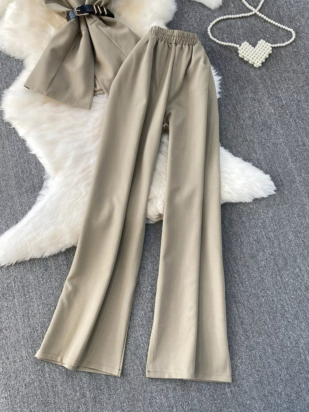 Sleeveless Top And Wide Leg Pants Set 016 - Poppy & Pearl Edit