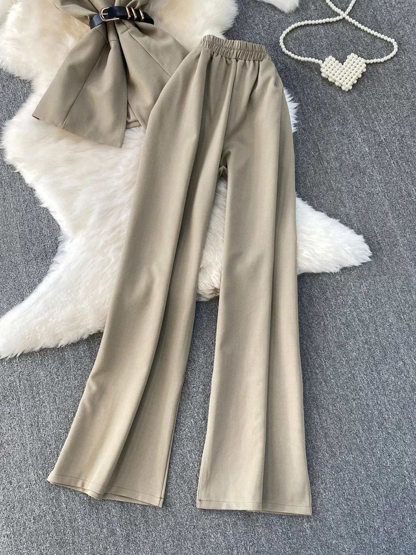 Sleeveless Top And Wide Leg Pants Set 016 - Poppy & Pearl Edit