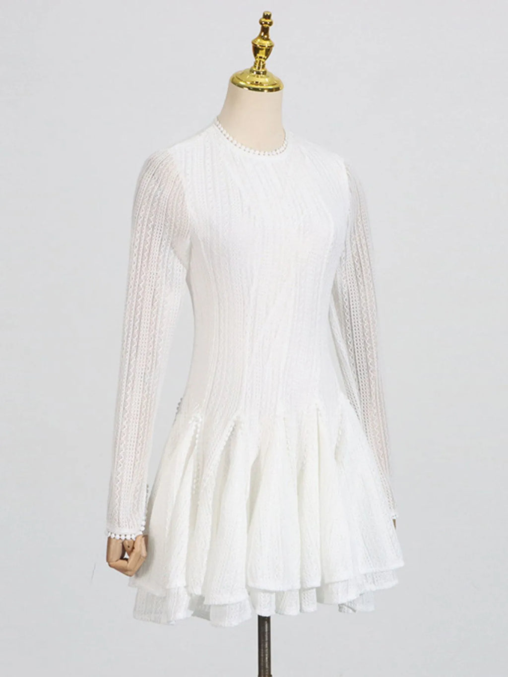 Layered Round Neck Long Sleeve Dress 012 - Poppy & Pearl Edit