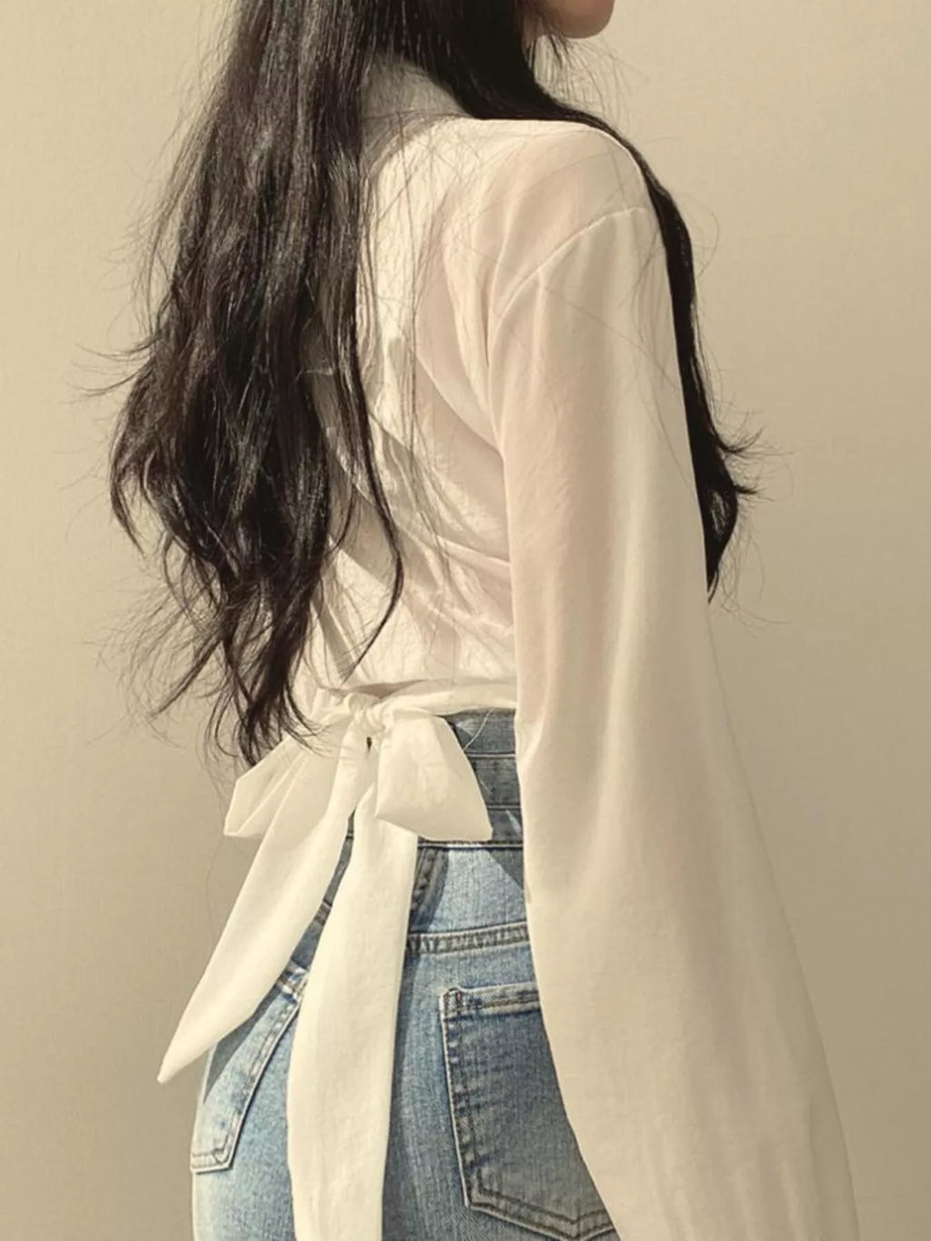 Twisted Front Long Sleeve Shirt 003 - Poppy & Pearl Edit