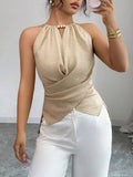 Halter Neck Crisscross Cami 002 - Poppy & Pearl Edit