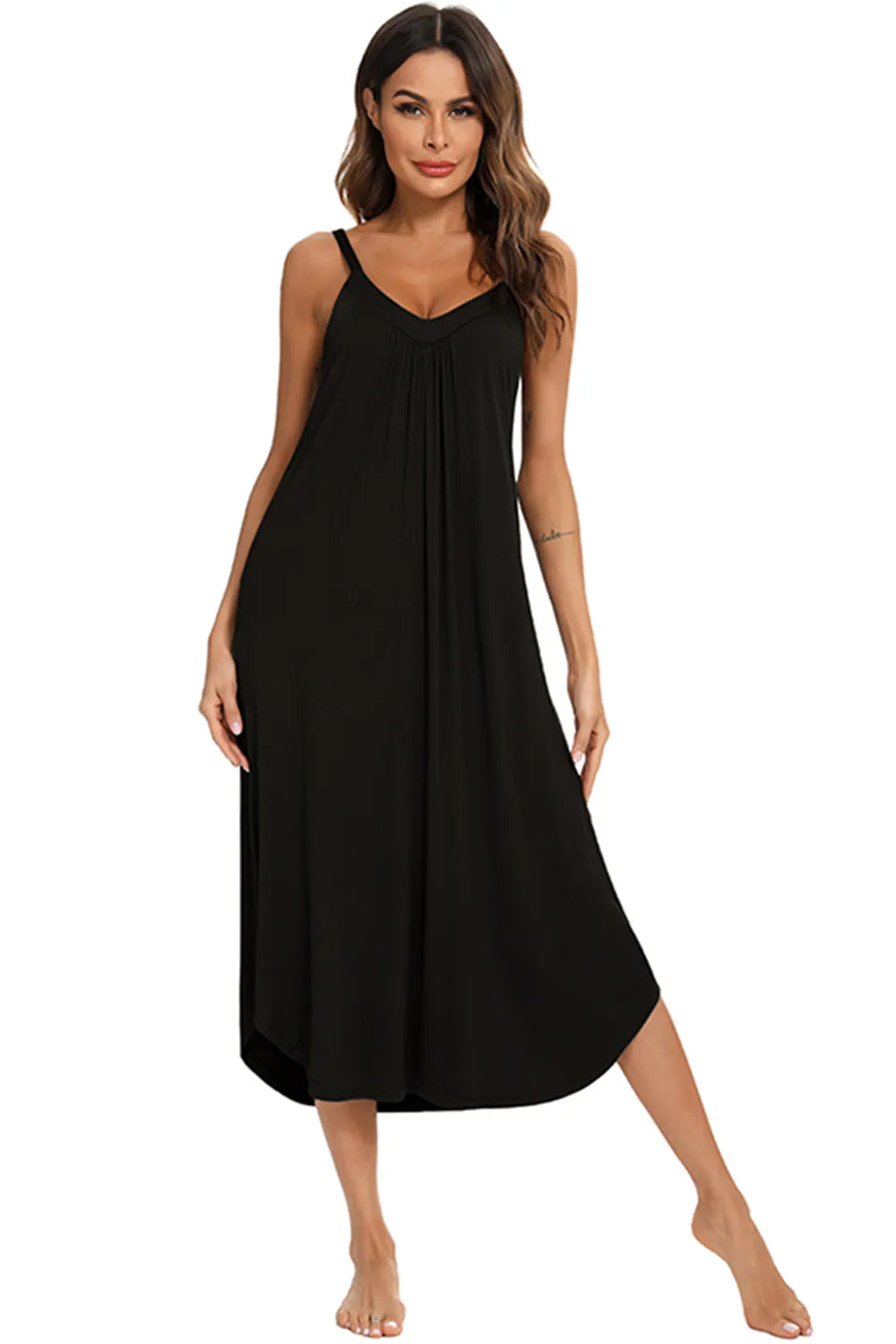 V Neck Midi Lounge Dress 010 - Poppy & Pearl Edit