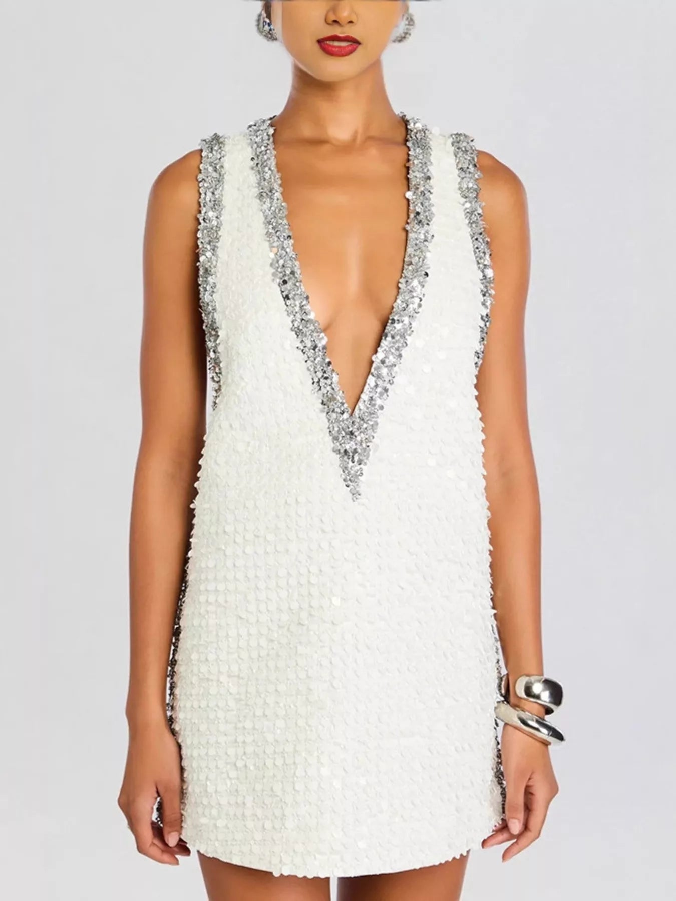 Sequin Embellished Sleeveless Mini Dress 004 - Poppy & Pearl Edit