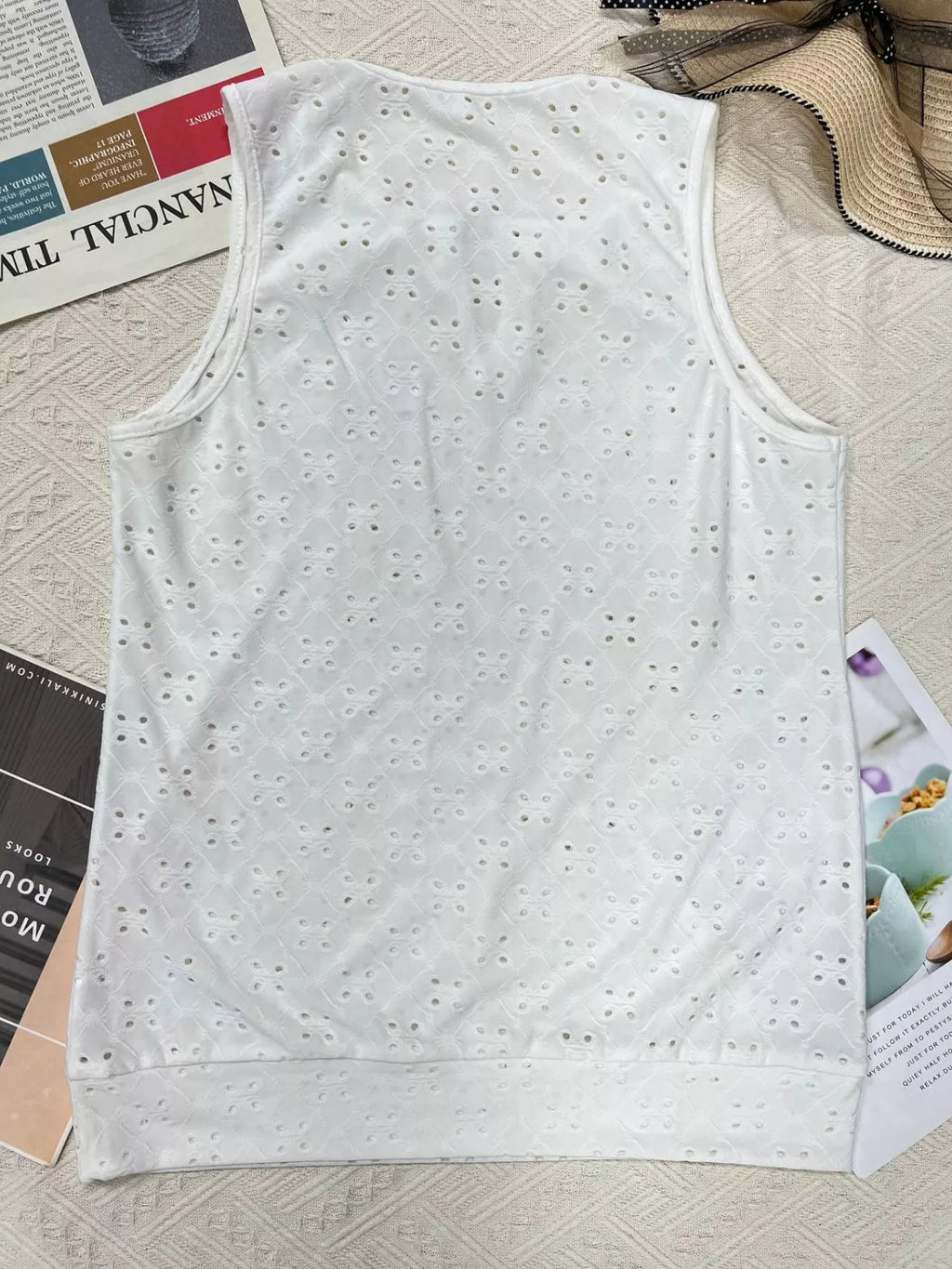 Eyelet Round Neck Cami 006 - Poppy & Pearl Edit