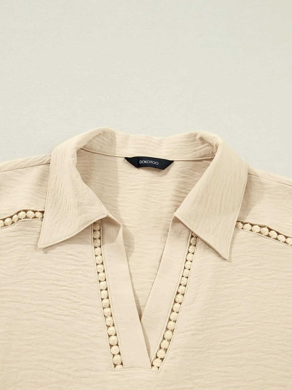 Johnny Collar Roll Up Sleeve Blouse 013 - Poppy & Pearl Edit