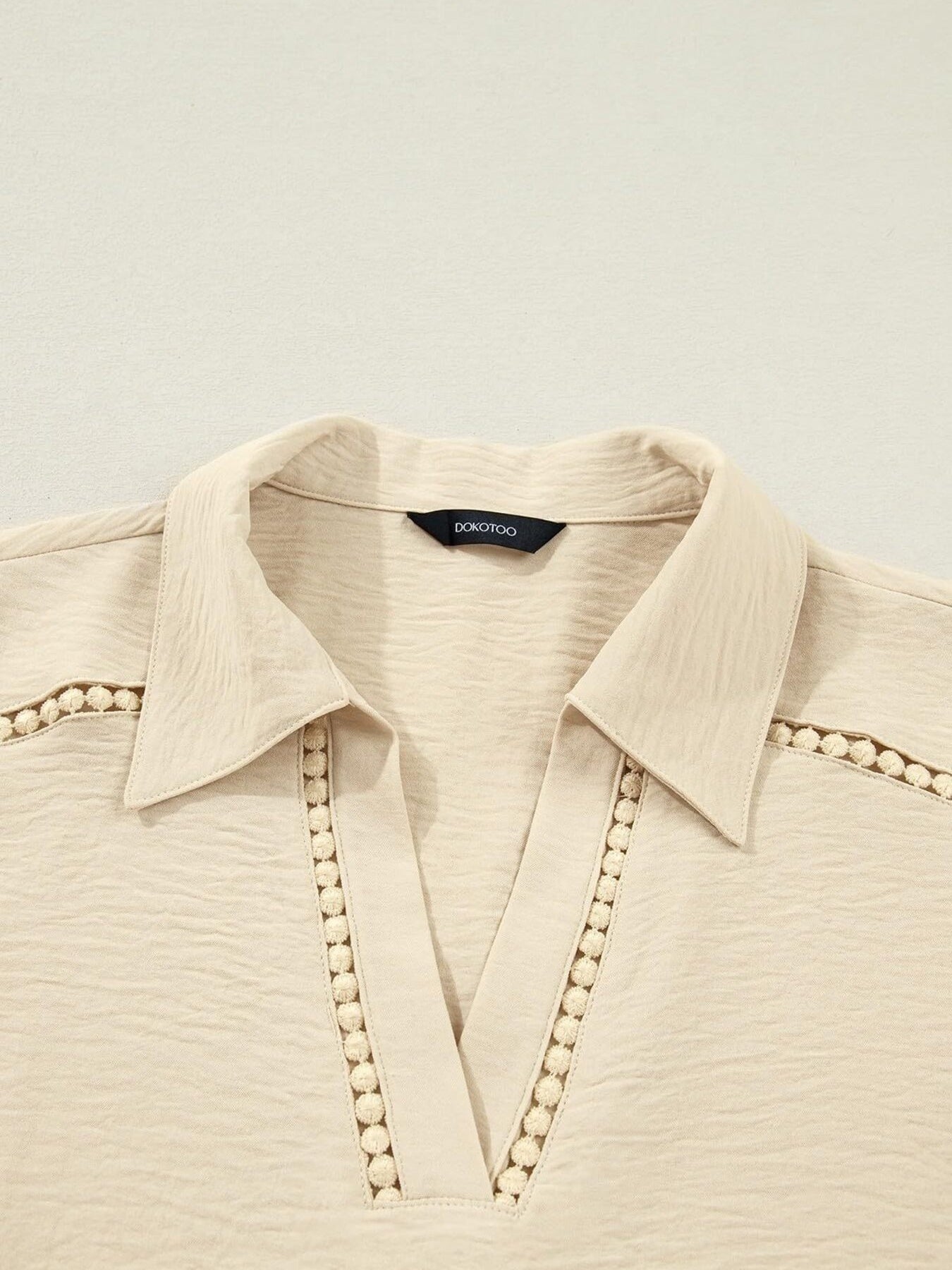 Johnny Collar Roll Up Sleeve Blouse 013 - Poppy & Pearl Edit