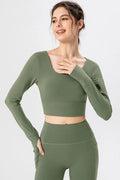 Square Neck Crisscross Active T Shirt 002 - Poppy & Pearl Edit