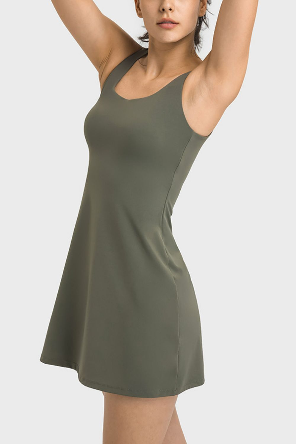 Millennia Square Neck Sports Tank Dress With Full Coverage Bottom 004 - Poppy & Pearl Edit
