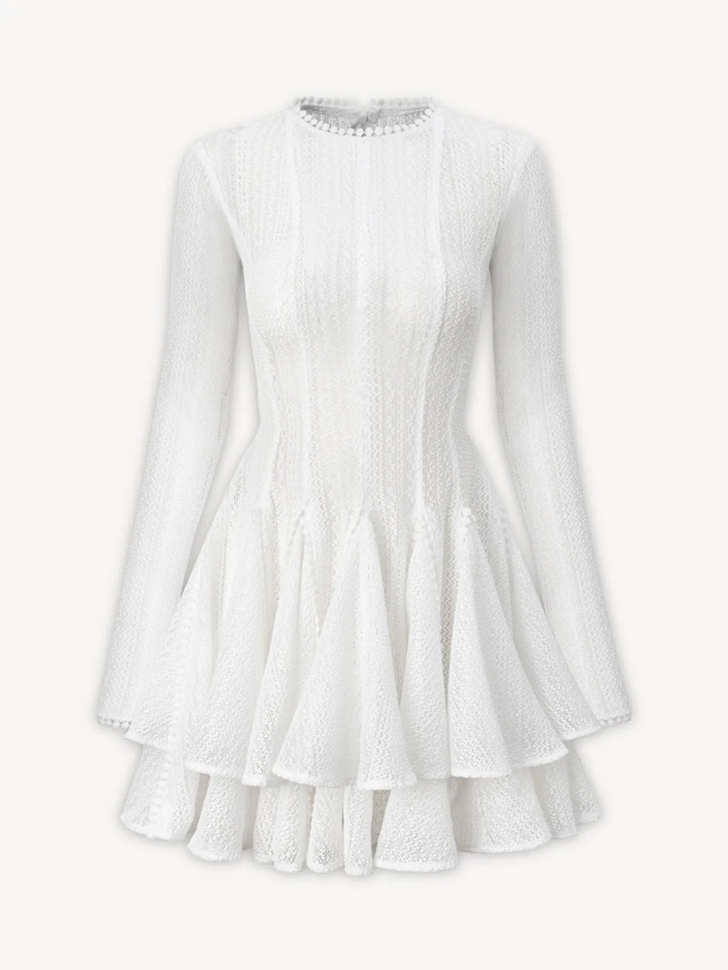 Layered Round Neck Long Sleeve Dress 009 - Poppy & Pearl Edit