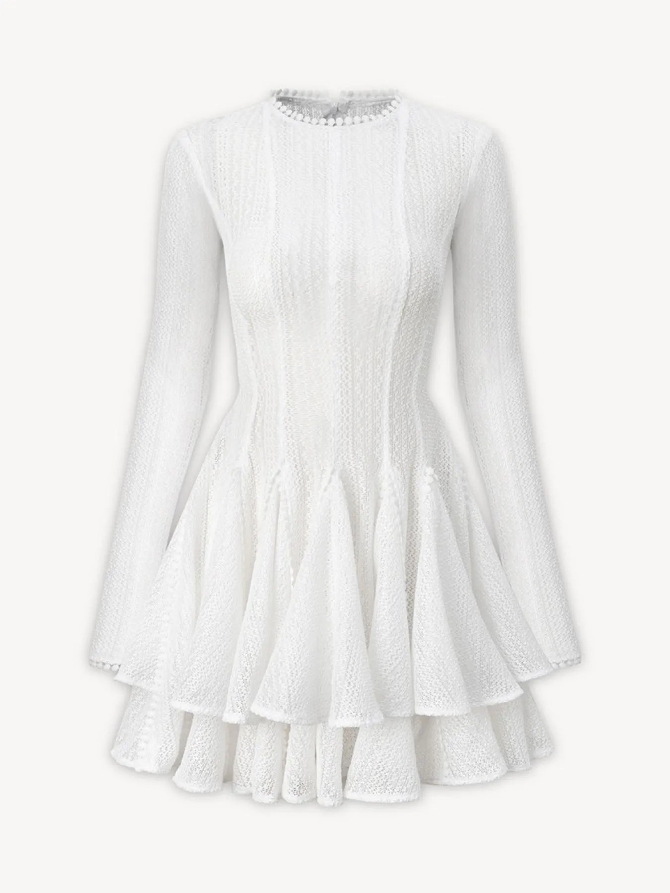 Layered Round Neck Long Sleeve Dress 009 - Poppy & Pearl Edit