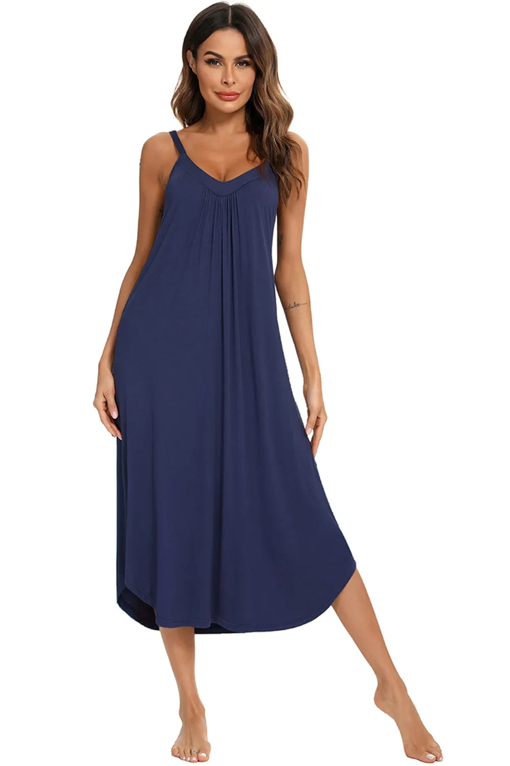 V Neck Midi Lounge Dress 016 - Poppy & Pearl Edit