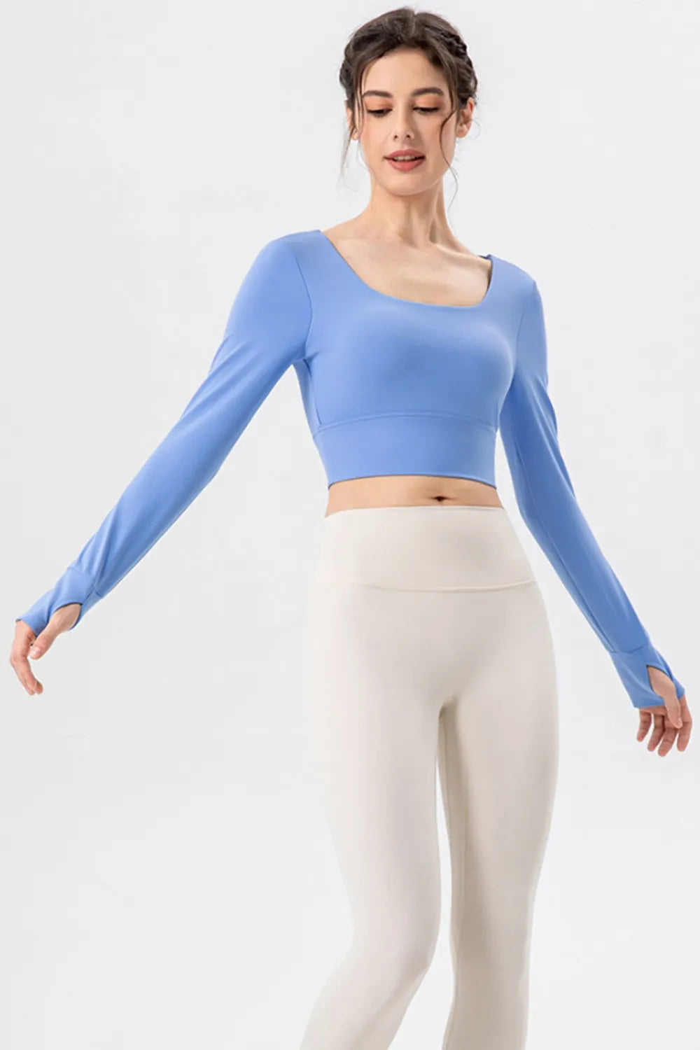 Square Neck Crisscross Active T Shirt 005 - Poppy & Pearl Edit