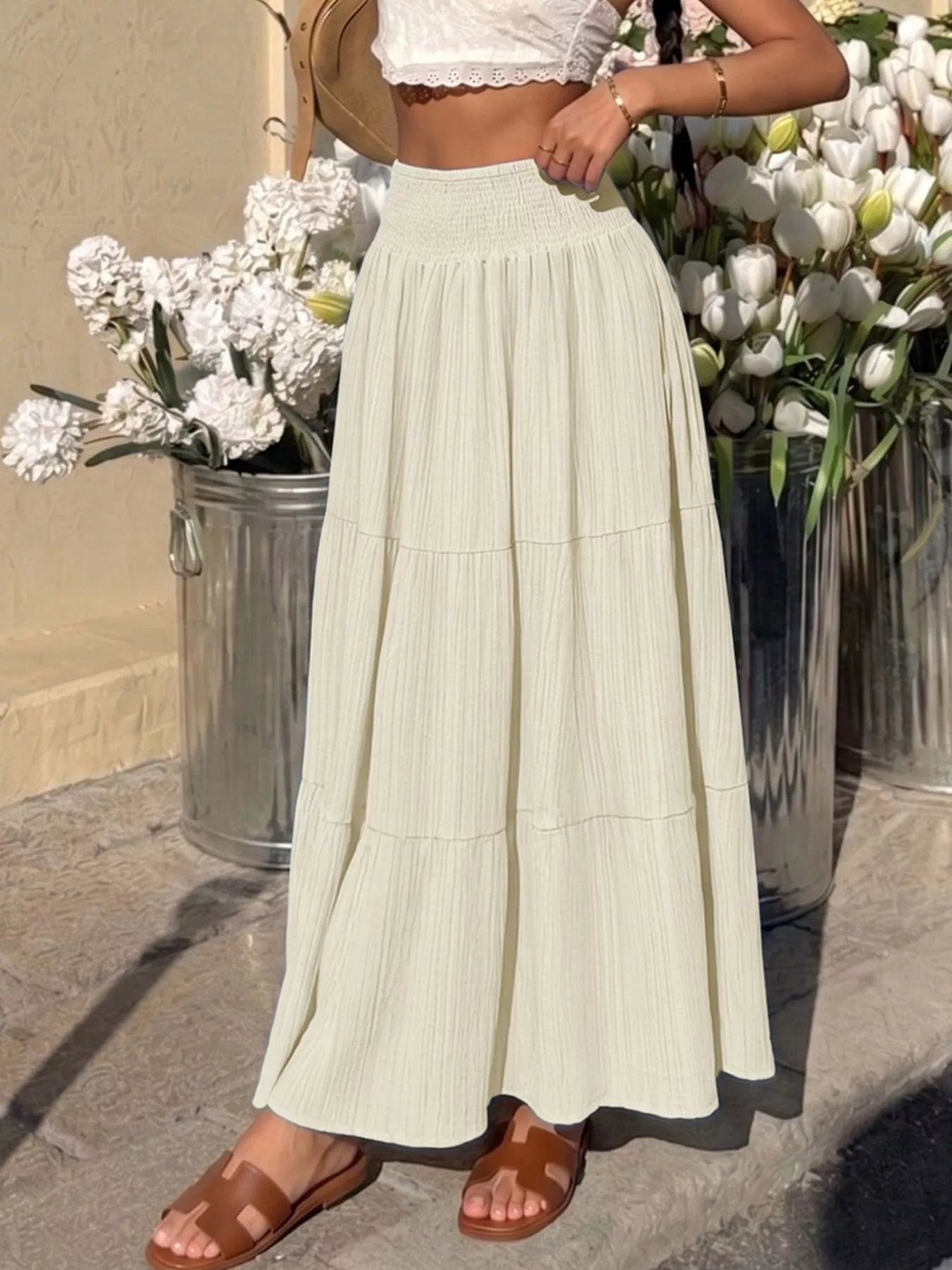 Tiered Flowy Maxi Skirt 012 - Poppy & Pearl Edit