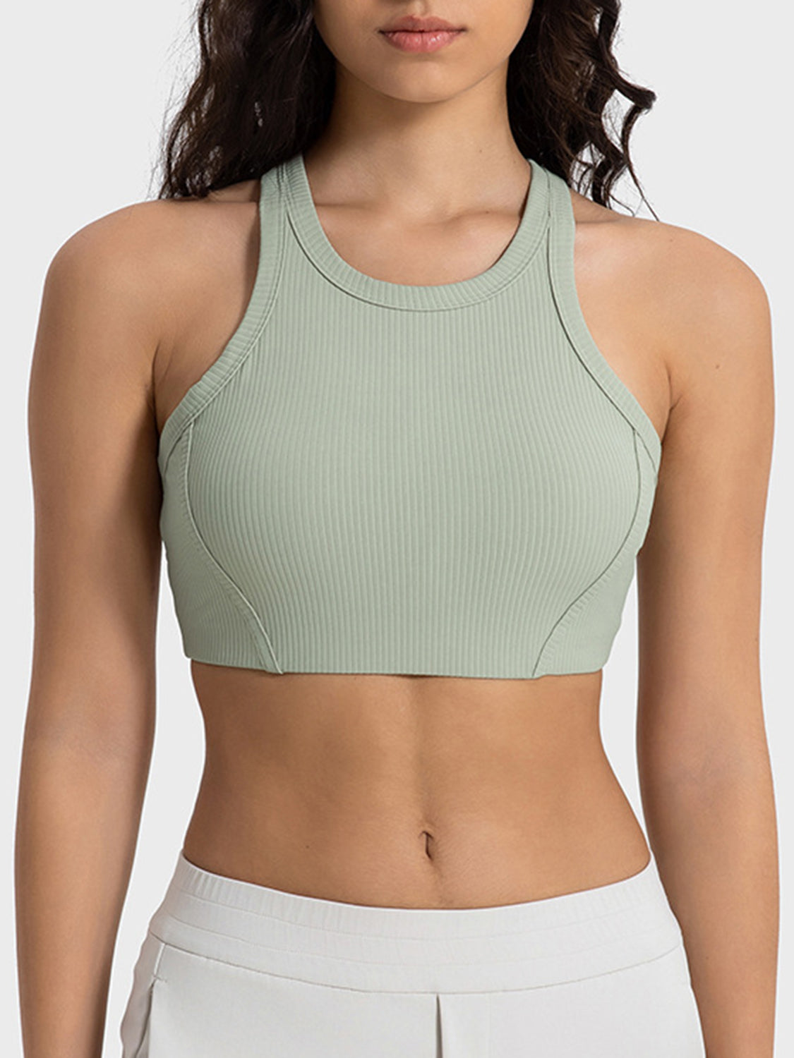 Millennia Wide Strap Cropped Sport Tank Back View - Poppy & Pearl Edit