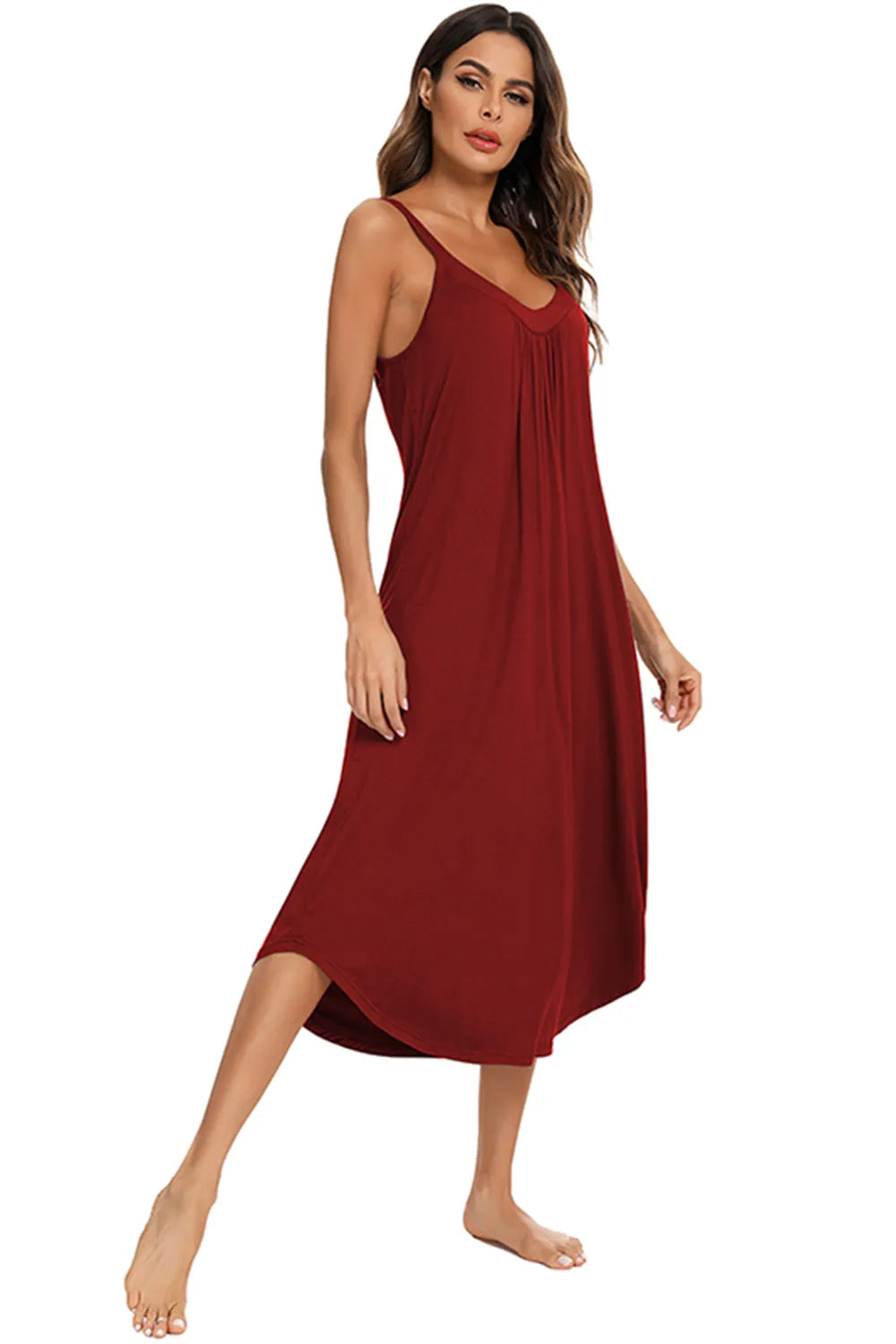 V Neck Midi Lounge Dress 024 - Poppy & Pearl Edit