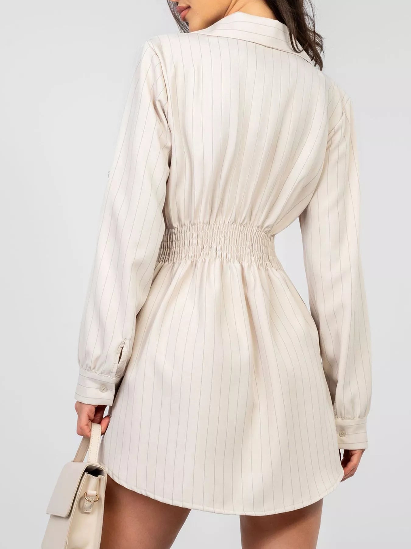 Striped Button Down Mini Dress 004 - Poppy & Pearl Edit