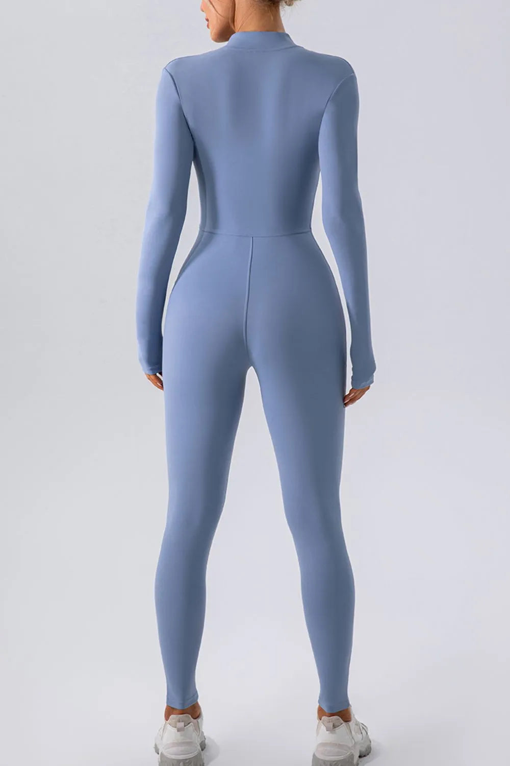Half Zip Mock Neck Active Jumpsuit Performance Wear - Poppy & Pearl Edit