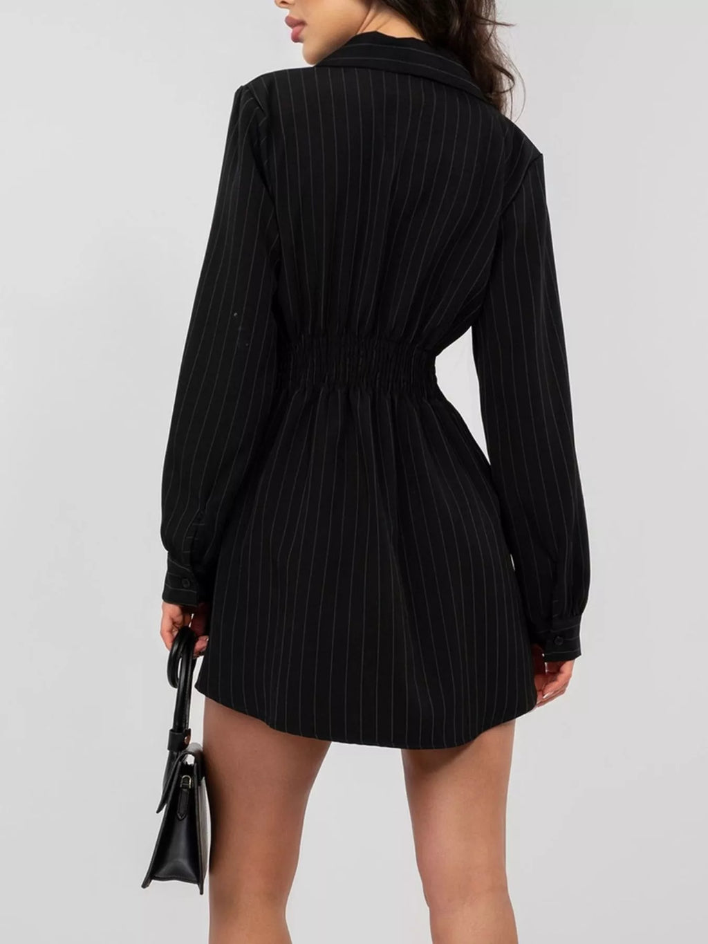 Striped Button Down Mini Dress 008 - Poppy & Pearl Edit