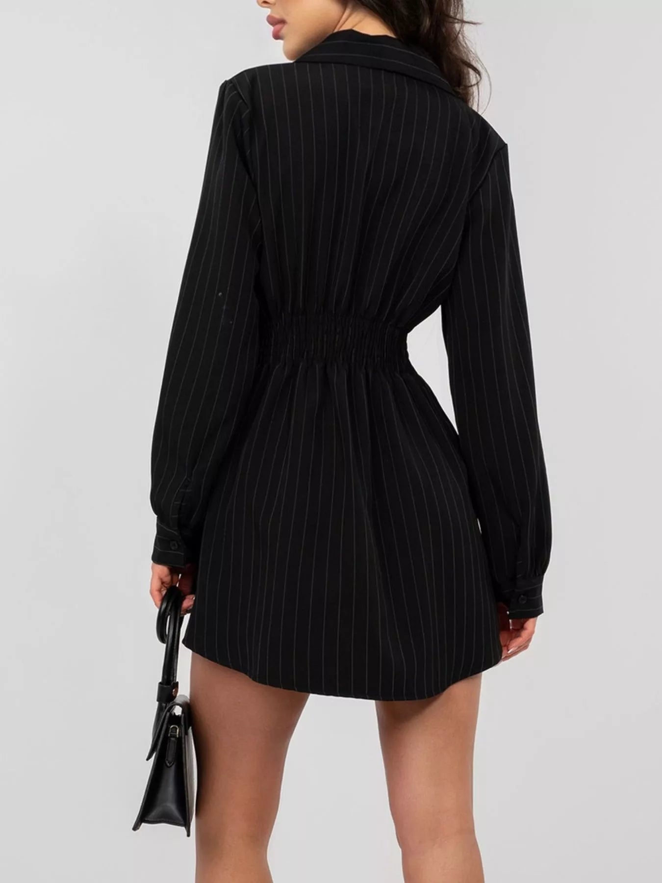 Striped Button Down Mini Dress 008 - Poppy & Pearl Edit