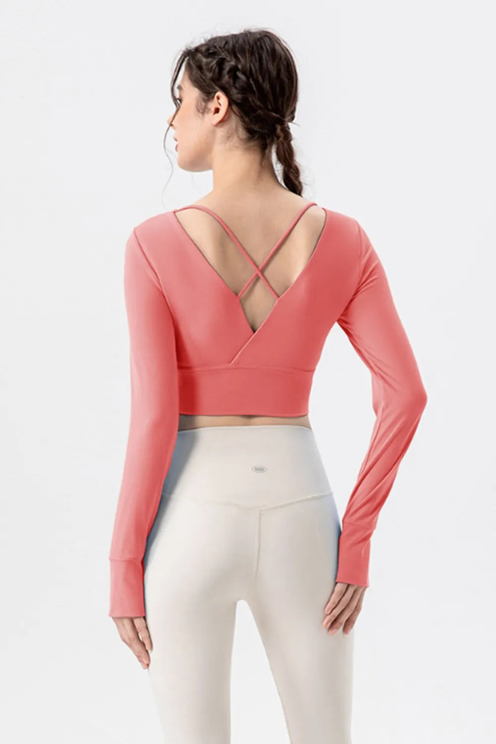 Square Neck Crisscross Active T Shirt 012 - Poppy & Pearl Edit