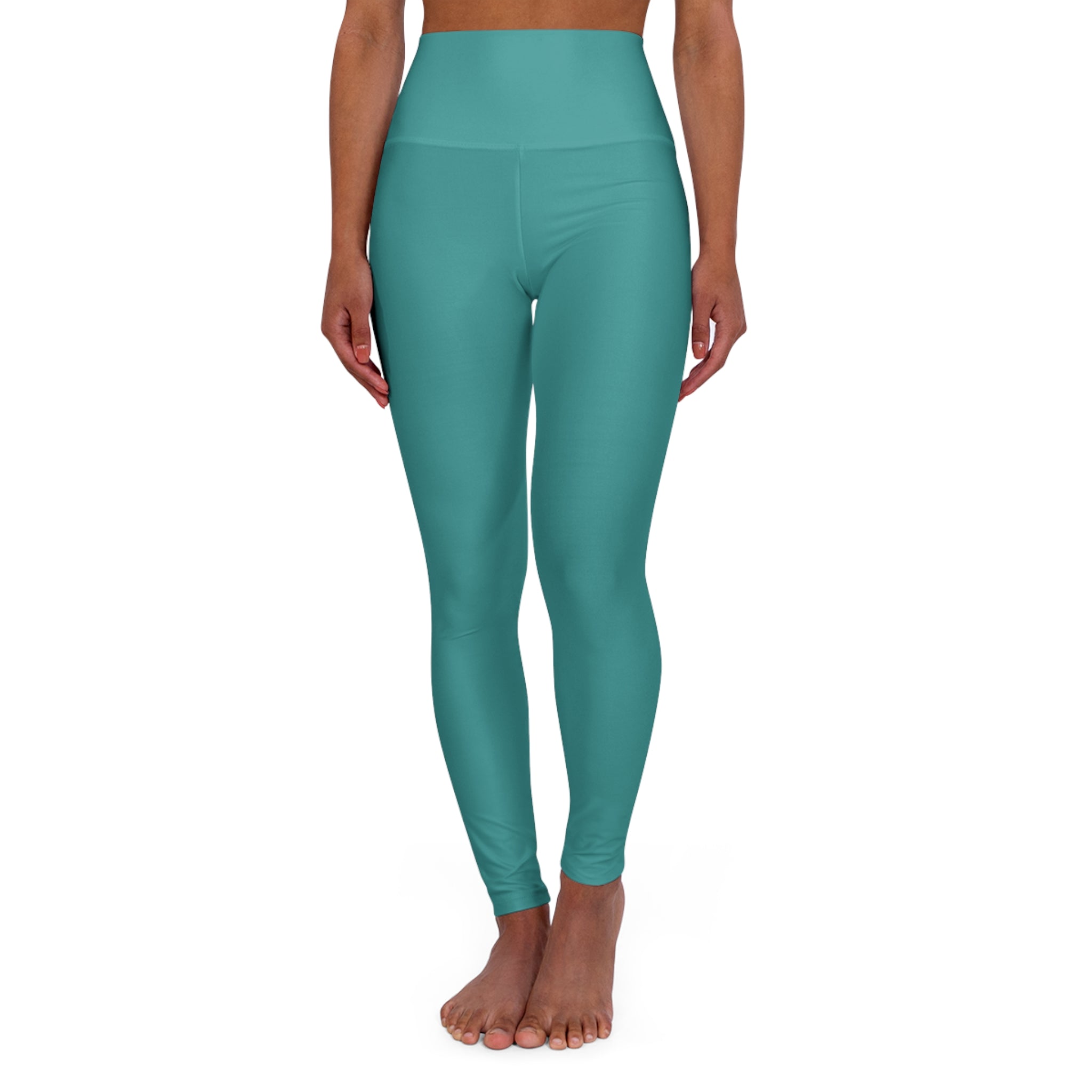 Womens High Waist Fitness Legging Yoga Pants Teal Green 002 - Poppy & Pearl Edit