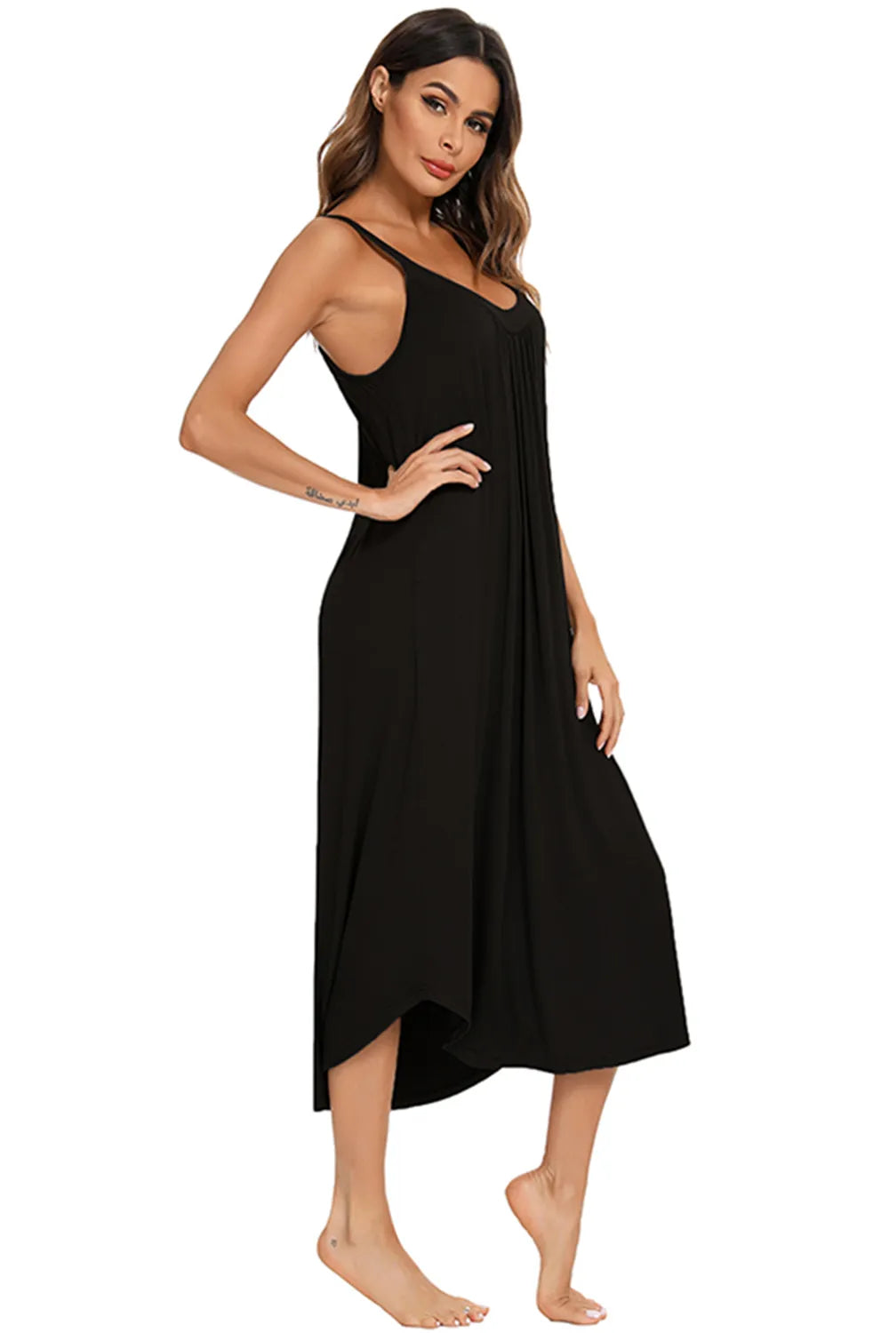 V Neck Midi Lounge Dress 011 - Poppy & Pearl Edit