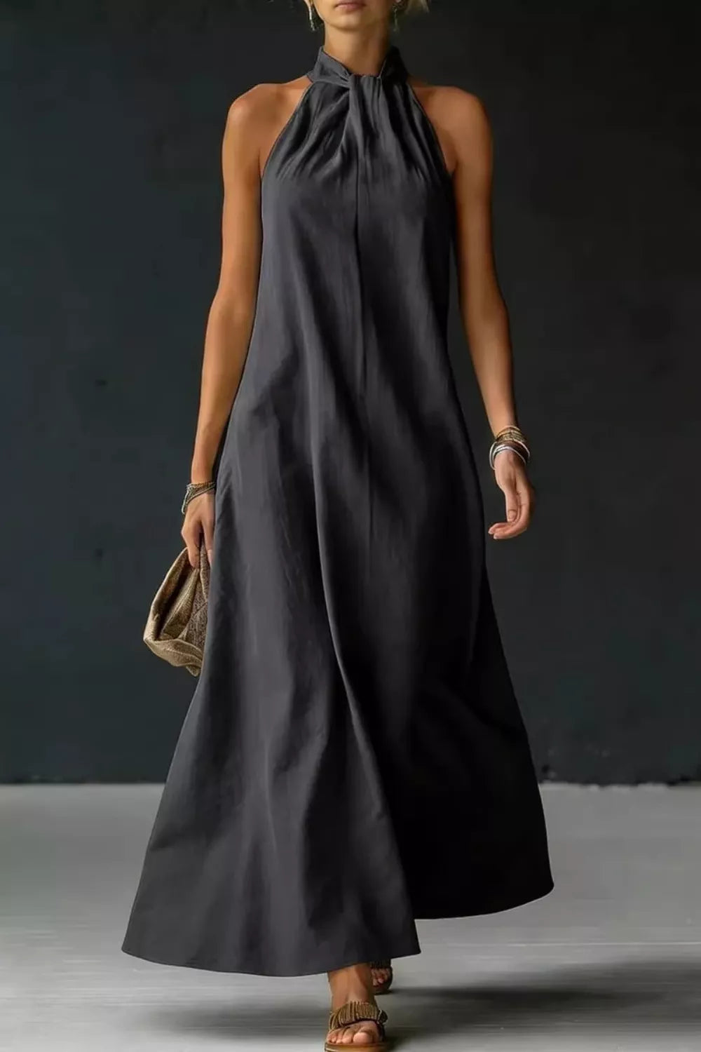 Halter Neck Sleeveless Maxi Dress 009 - Poppy & Pearl Edit