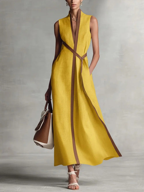 Sleeveless Contrast Trim Maxi Dress Studio Shot - Poppy & Pearl Edit