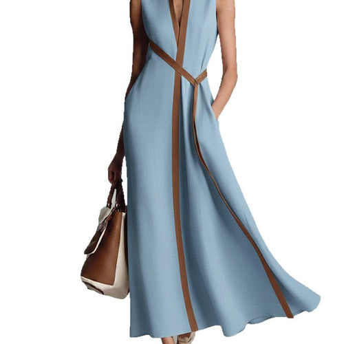 Sleeveless Contrast Trim Maxi Dress Lifestyle - Poppy & Pearl Edit