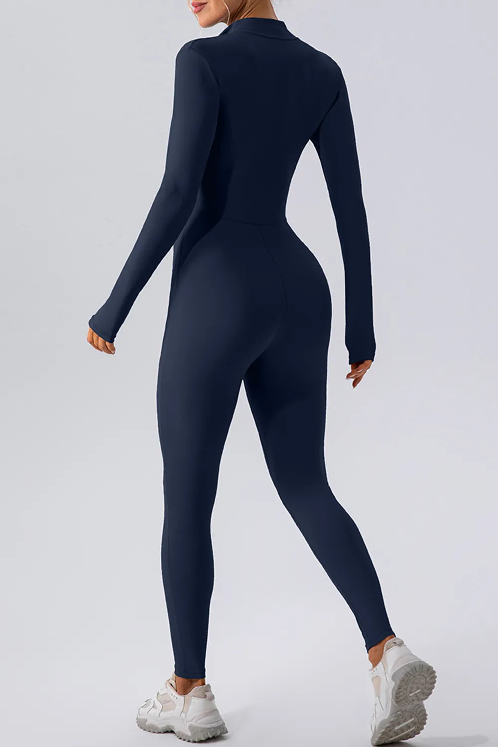 Half Zip Mock Neck Active Jumpsuit Editorial - Poppy & Pearl Edit
