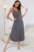 V Neck Midi Lounge Dress 001 - Poppy & Pearl Edit