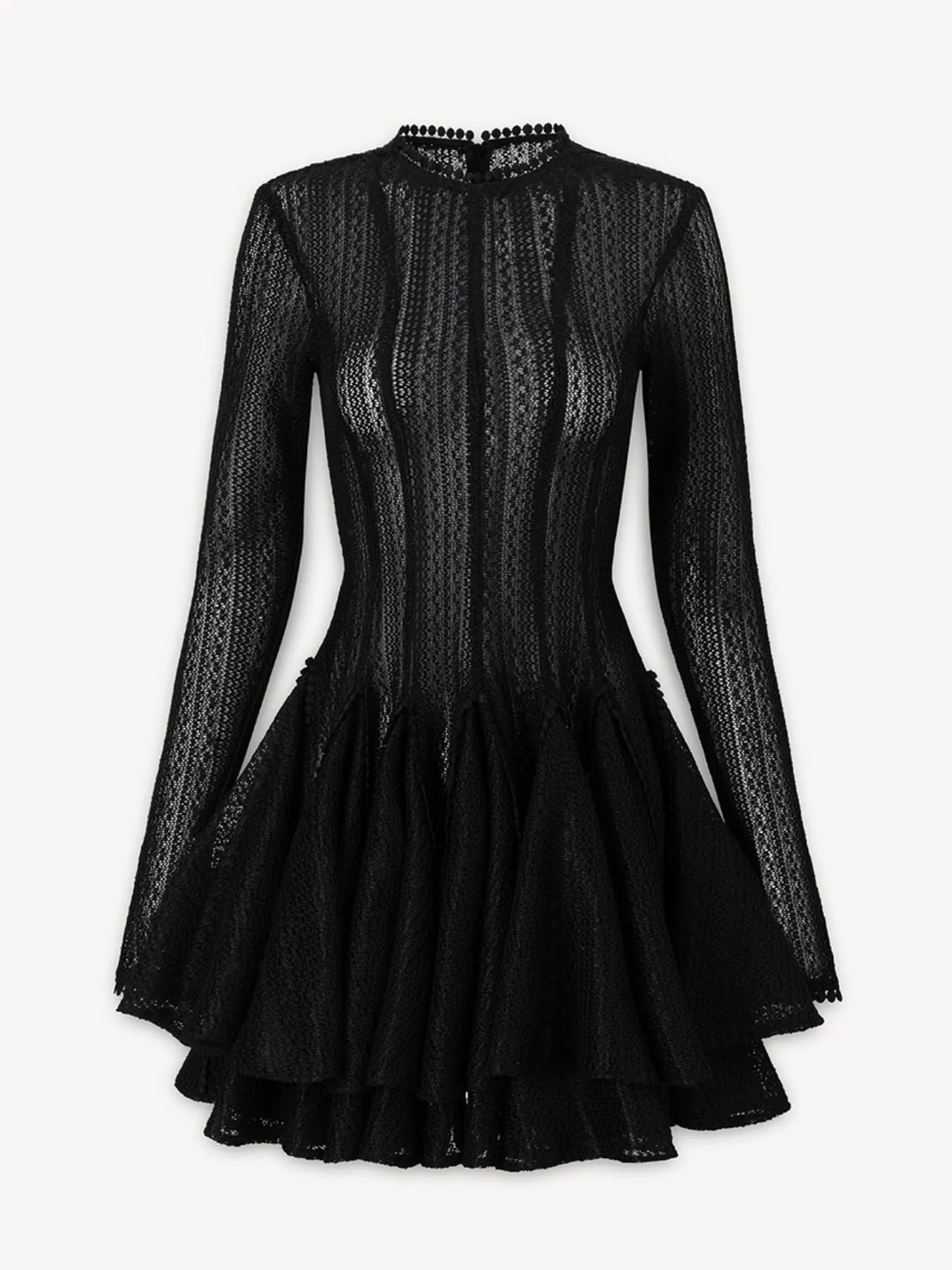 Layered Round Neck Long Sleeve Dress 005 - Poppy & Pearl Edit