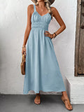 Sleeveless Smocked Casual Midi Dress 001 - Poppy & Pearl Edit
