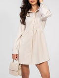 Striped Button Down Mini Dress 001 - Poppy & Pearl Edit