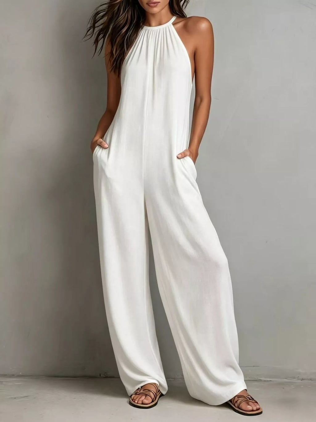 Sleeveless Wide Leg Jumpsuit 003 - Poppy & Pearl Edit