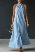 Halter Neck Sleeveless Maxi Dress 001 - Poppy & Pearl Edit